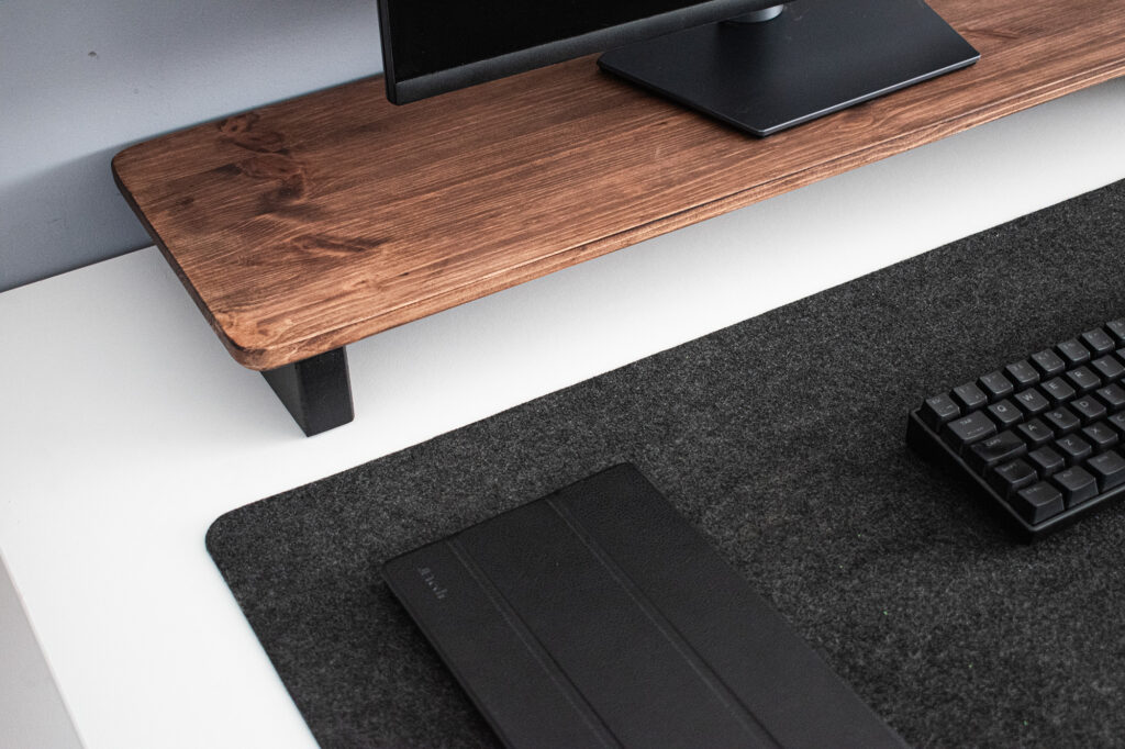 Solid Wood Walnut/Black Monitor Stand - justwoodit